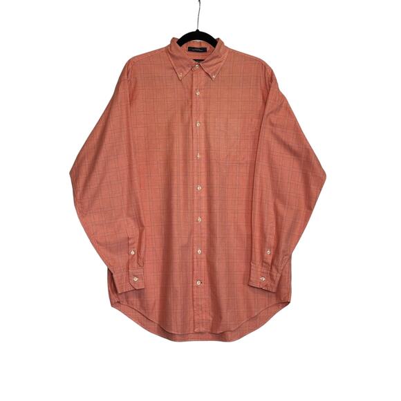Daniel Cremieux orange plaid long sleeves shirt size Medium - Picture 6 of 10